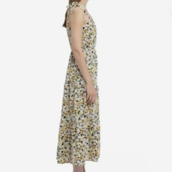Social Standard by Sanctuary Black Daisy Print Maxi Long Tiered Dress size Small - Picture 3 of 9